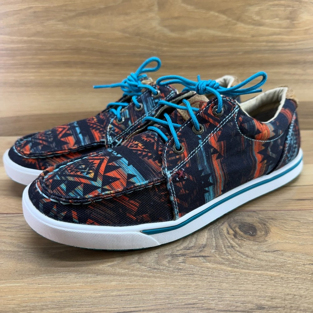 Twisted X Hooey Loper Casual Sneakers Flats Womens 10 M Black Teal South Western - Picture 3 of 11